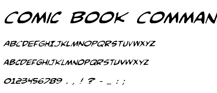 Comic Book Commando Italic font